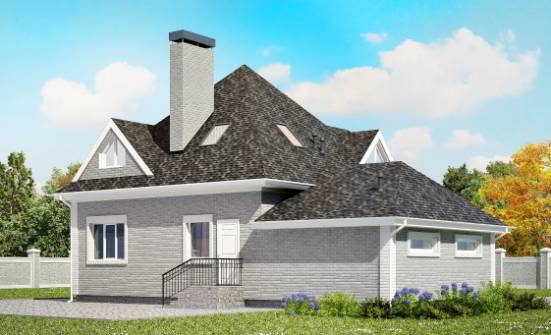 135-001-Л Проект двухэтажного дома с мансардой, гараж, экономичный загородный дом из кирпича Заринск | Проекты домов от House Expert