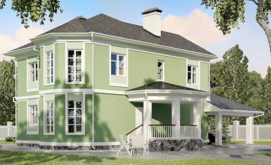 170-001-Л Проект двухэтажного дома, гараж, бюджетный коттедж из арболита Белокуриха | Проекты домов от House Expert