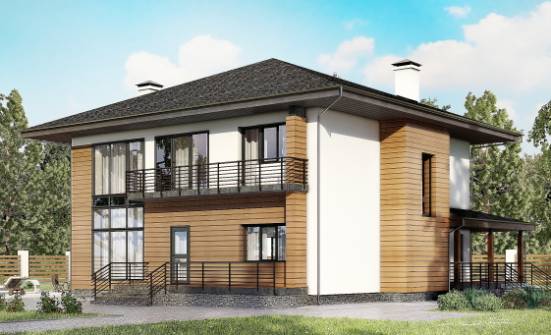 245-001-П Проект двухэтажного дома, красивый коттедж из твинблока Рубцовск | Проекты домов от House Expert