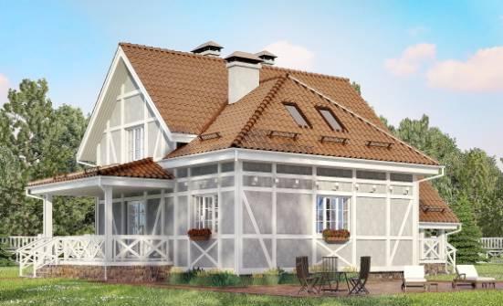160-003-Л Проект двухэтажного дома с мансардой, бюджетный коттедж из керамзитобетонных блоков Камень-на-Оби | Проекты домов от House Expert