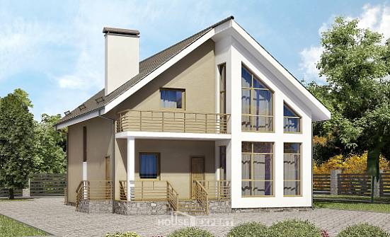 170-006-Л Проект двухэтажного дома мансардой, современный дом из газобетона Камень-на-Оби | Проекты домов от House Expert