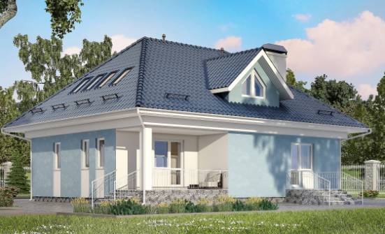 200-002-П Проект двухэтажного дома с мансардой, классический домик из твинблока Барнаул | Проекты домов от House Expert