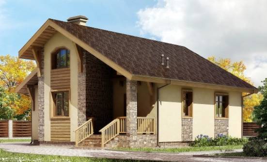 080-002-П Проект одноэтажного дома, махонький коттедж из пеноблока Бийск | Проекты домов от House Expert