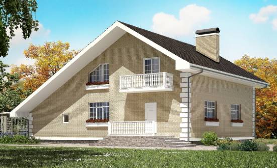 190-005-П Проект двухэтажного дома мансардный этаж и гаражом, современный дом из бризолита Заринск | Проекты домов от House Expert