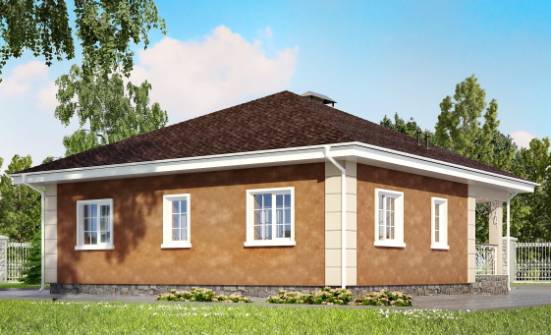 100-001-Л Проект одноэтажного дома, простой загородный дом из поризованных блоков Заринск | Проекты домов от House Expert