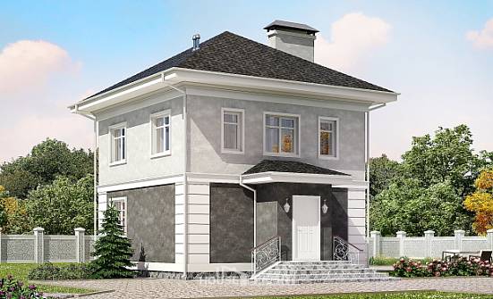 090-003-П Проект двухэтажного дома, доступный коттедж из пеноблока Бийск | Проекты домов от House Expert