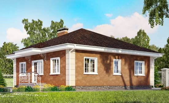 100-001-Л Проект одноэтажного дома, простой загородный дом из поризованных блоков Заринск | Проекты одноэтажных домов от House Expert