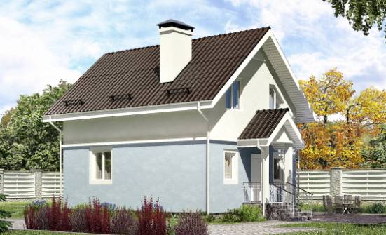 095-002-П Проект двухэтажного дома с мансардой, бюджетный домик из газобетона Новоалтайск | Проекты домов от House Expert