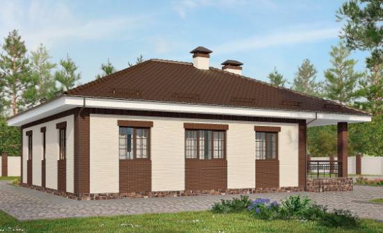 160-015-П Проект одноэтажного дома, гараж, красивый загородный дом из газосиликатных блоков Белокуриха | Проекты домов от House Expert