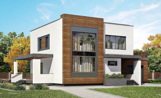 220-003-П Проект двухэтажного дома, гараж, уютный коттедж из твинблока Заринск | Проекты домов от House Expert