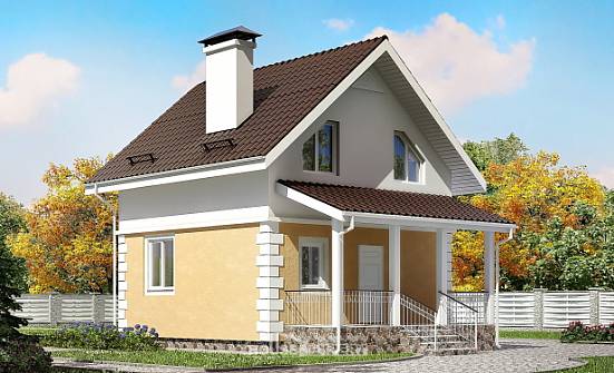 070-002-П Проект двухэтажного дома с мансардным этажом, простой коттедж из газосиликатных блоков Рубцовск | Проекты домов от House Expert