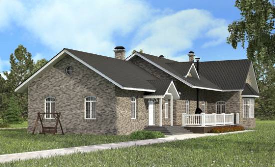 195-001-П Проект одноэтажного дома, классический дом из кирпича Заринск | Проекты домов от House Expert