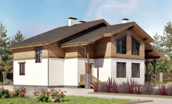 210-006-П Проект двухэтажного дома с мансардным этажом, простой коттедж из кирпича Бийск | Проекты домов от House Expert