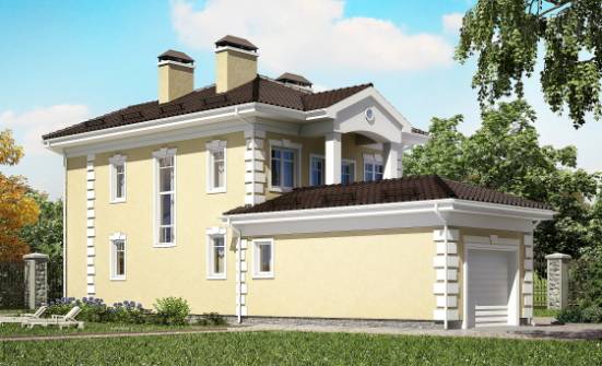 150-006-Л Проект двухэтажного дома и гаражом, современный домик из пеноблока Рубцовск | Проекты домов от House Expert