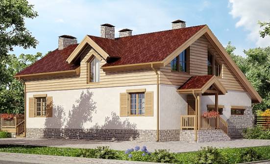 165-002-П Проект двухэтажного дома с мансардным этажом, гараж, недорогой домик из пеноблока Бийск | Проекты домов от House Expert