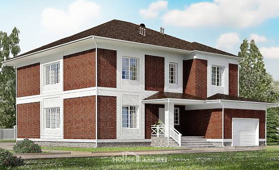 315-001-П Проект двухэтажного дома и гаражом, красивый коттедж из кирпича Заринск | Проекты домов от House Expert