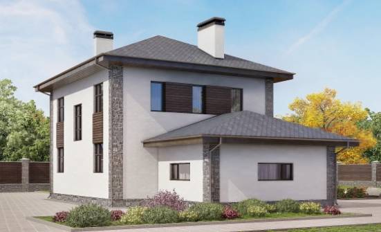 185-004-Л Проект двухэтажного дома, гараж, просторный дом из поризованных блоков Барнаул | Проекты домов от House Expert