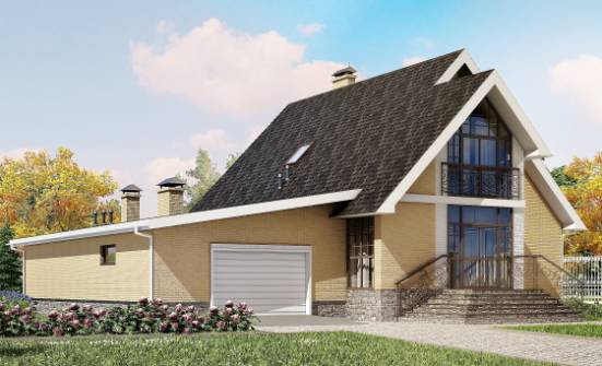 250-001-Л Проект двухэтажного дома с мансардой и гаражом, современный коттедж из твинблока Рубцовск | Проекты домов от House Expert