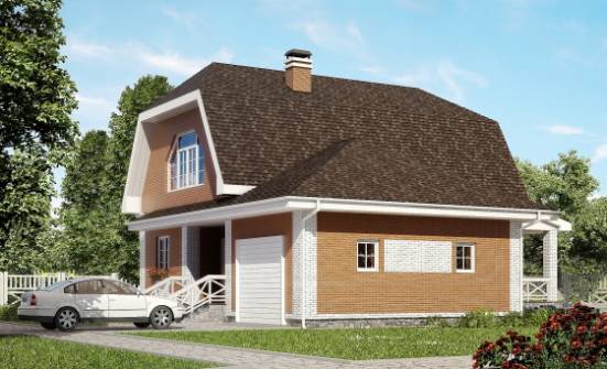 160-006-П Проект двухэтажного дома мансардой и гаражом, красивый коттедж из поризованных блоков Бийск | Проекты домов от House Expert