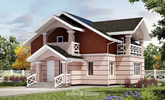 155-009-Л Проект двухэтажного дома с мансардным этажом, простой домик из блока Заринск | Проекты домов от House Expert