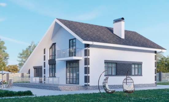 190-008-П Проект двухэтажного дома мансардой, гараж, красивый дом из арболита Белокуриха | Проекты домов от House Expert