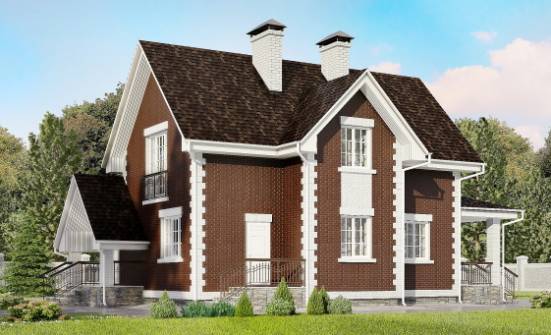 190-003-Л Проект двухэтажного дома мансардой и гаражом, средний загородный дом из твинблока Новоалтайск | Проекты домов от House Expert