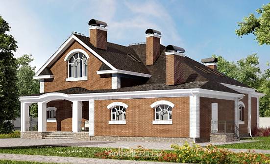 400-003-П Проект двухэтажного дома с мансардным этажом, уютный загородный дом из поризованных блоков Камень-на-Оби | Проекты домов от House Expert