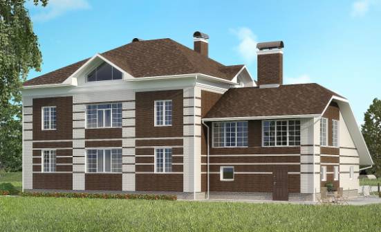 505-002-Л Проект трехэтажного дома, гараж, огромный домик из кирпича Бийск | Проекты домов от House Expert