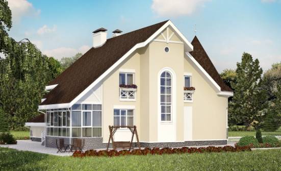 275-001-Л Проект двухэтажного дома мансардный этаж и гаражом, красивый дом из кирпича Новоалтайск | Проекты домов от House Expert