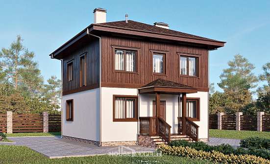 100-006-Л Проект двухэтажного дома, бюджетный домик из газобетона Бийск | Проекты домов от House Expert