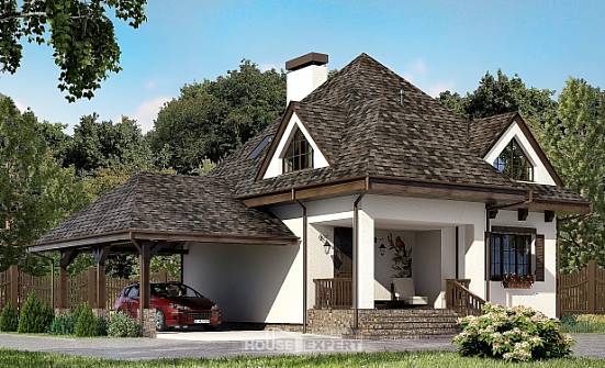110-002-Л Проект двухэтажного дома мансардой, гараж, классический дом из теплоблока Новоалтайск | Проекты домов от House Expert