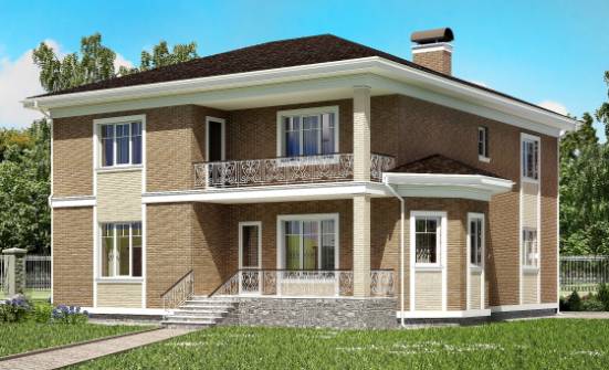 335-002-П Проект двухэтажного дома и гаражом, большой домик из кирпича Заринск | Проекты домов от House Expert