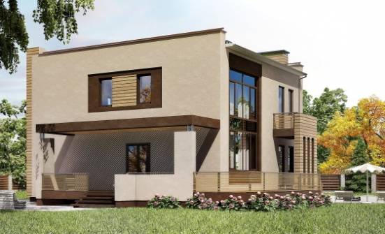 220-003-Л Проект двухэтажного дома, гараж, классический коттедж из арболита Белокуриха | Проекты домов от House Expert