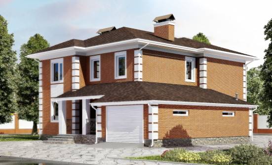220-004-Л Проект двухэтажного дома, гараж, современный домик из кирпича Заринск | Проекты домов от House Expert