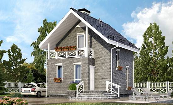 045-001-П Проект двухэтажного дома мансардный этаж, уютный дом из блока Камень-на-Оби | Проекты домов от House Expert