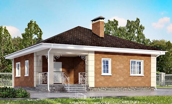 100-001-Л Проект одноэтажного дома, простой загородный дом из поризованных блоков Заринск | Проекты домов от House Expert