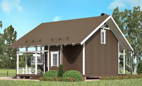080-001-П Проект двухэтажного дома мансардой, простой домик из дерева Камень-на-Оби | Проекты домов от House Expert