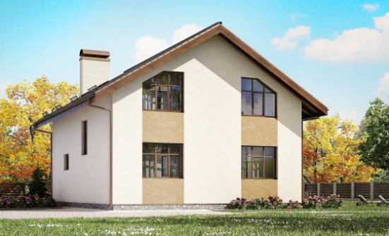 170-002-П Проект двухэтажного дома с мансардой, бюджетный коттедж из арболита Барнаул | Проекты домов от House Expert