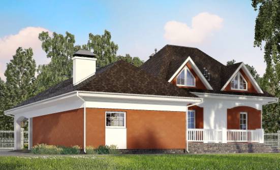 180-007-П Проект двухэтажного дома мансардный этаж и гаражом, недорогой домик из газосиликатных блоков Барнаул | Проекты домов от House Expert