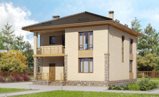 170-005-Л Проект двухэтажного дома, красивый домик из бризолита Бийск | Проекты домов от House Expert
