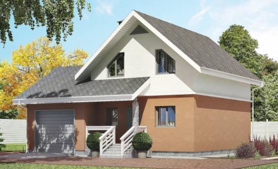 120-002-Л Проект двухэтажного дома мансардой, гараж, классический коттедж из блока Рубцовск | Проекты домов от House Expert