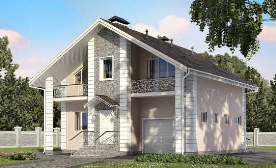 150-002-П Проект двухэтажного дома мансардой и гаражом, простой домик из арболита Яровое | Проекты домов от House Expert