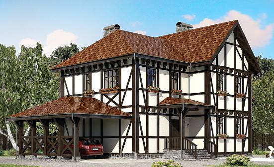 180-004-Л Проект двухэтажного дома с мансардой, гараж, классический дом из кирпича Камень-на-Оби | Проекты домов от House Expert
