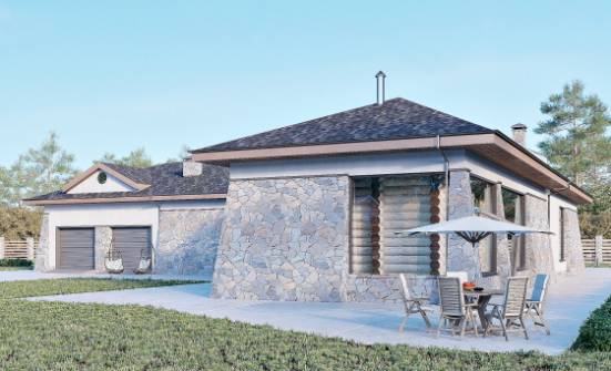 280-004-Л Проект одноэтажного дома и гаражом, уютный загородный дом из газосиликатных блоков Бийск | Проекты домов от House Expert