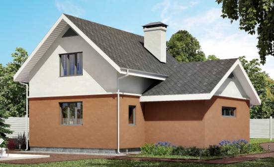 120-002-Л Проект двухэтажного дома мансардой, гараж, классический коттедж из блока Рубцовск | Проекты домов от House Expert