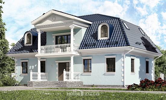 210-004-Л Проект двухэтажного дома мансардный этаж, красивый дом из бризолита Бийск | Проекты домов от House Expert