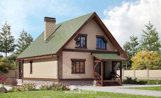 160-011-П Проект двухэтажного дома с мансардой, красивый коттедж из поризованных блоков Заринск | Проекты домов от House Expert