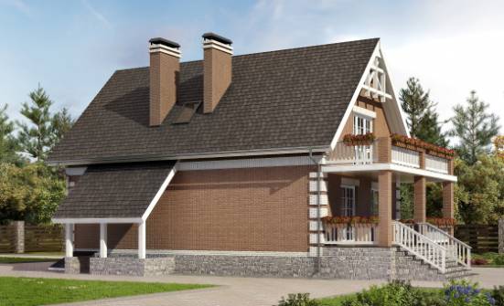 200-009-Л Проект трехэтажного дома мансардой и гаражом, современный коттедж из бризолита Камень-на-Оби | Проекты домов от House Expert