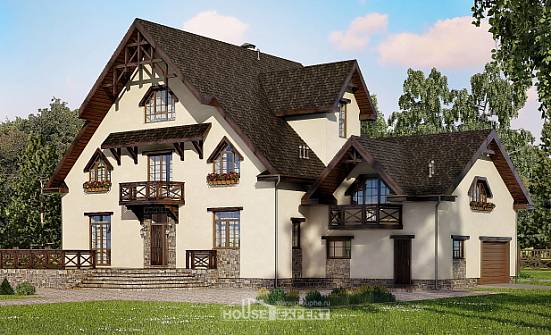 435-002-П Проект трехэтажного дома с мансардой, гараж, просторный загородный дом из блока Барнаул | Проекты домов от House Expert