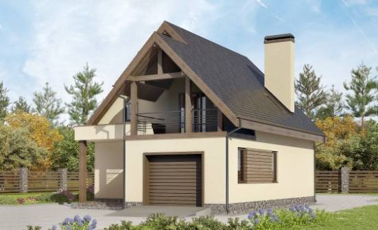 120-005-Л Проект двухэтажного дома мансардой, гараж, небольшой домик из газобетона Новоалтайск | Проекты домов от House Expert